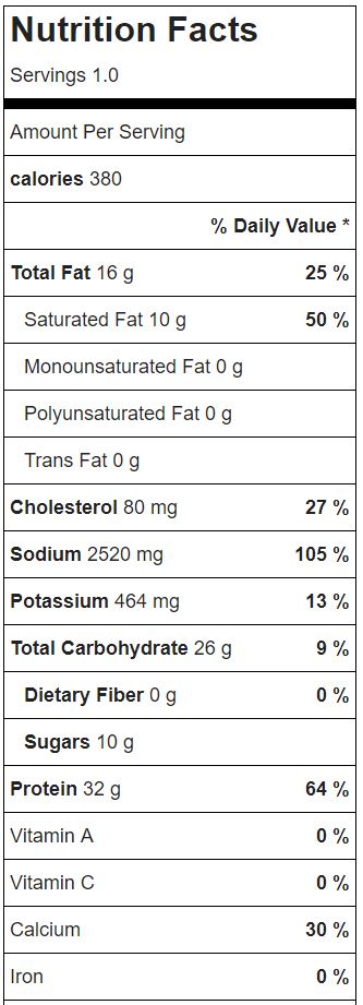 Nutrition Facts for Protein-Packed Ranch Dip